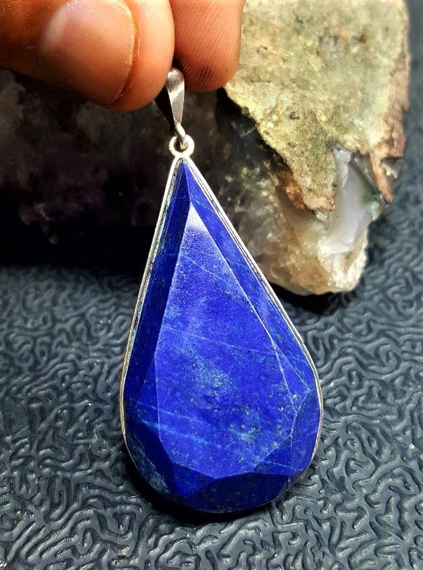 Tear Drop blue Lapis Pendant - 3