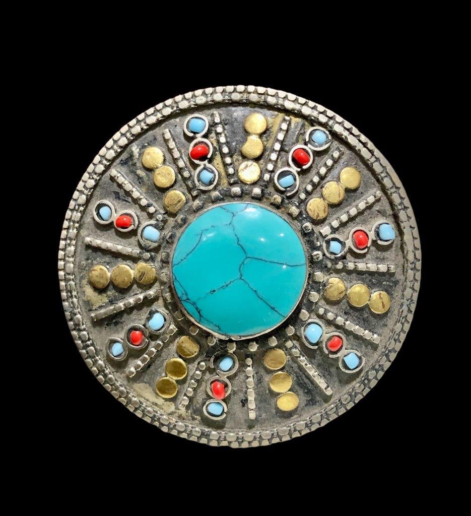 Turquoise Gale Ring, Handmade Hammered Bar Band Ring (1 of 3)