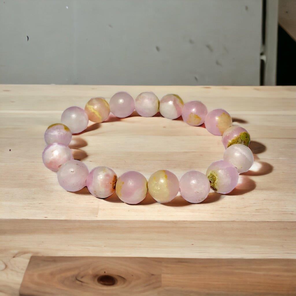 Pink Aragonite bracelet 13 mm - Crystals Beads Bracelet,Handmade Men Women Stretchy Bracelet (1 of 3)