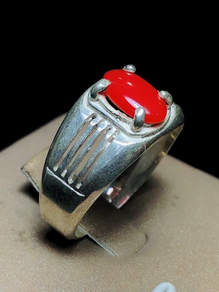 Sterling Silver Natural Coral RIng (1 of 2)