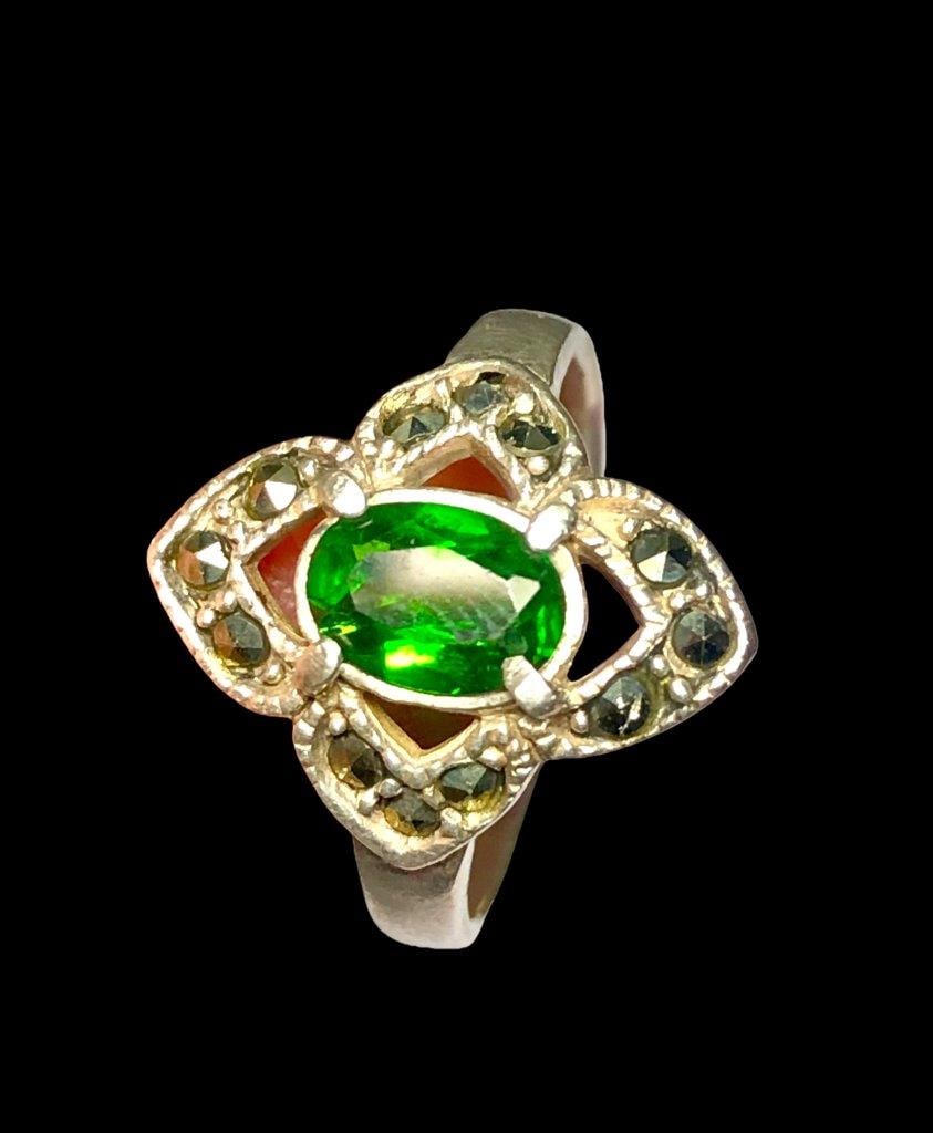 Tsavorite Garnet Engagement Ring - 2