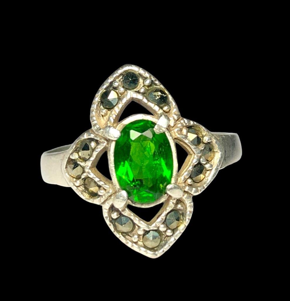 Tsavorite Garnet Engagement Ring - 4