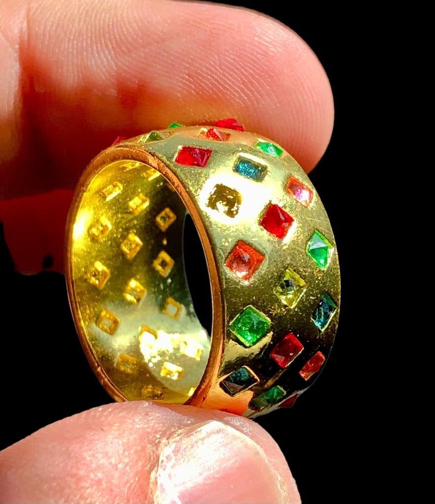 Round Gold Plated Solid Copper Meditation Ring (1 of 3)