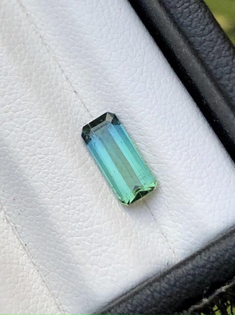 Fine Quality Tri Color Tourmaline Gemstone - 1.30 Carats - 8X4X4 mm (1 of 2)