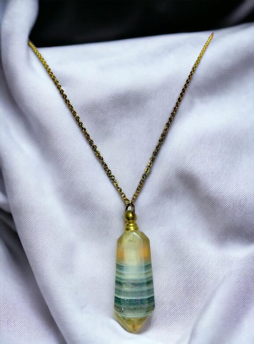 Natural Agate Jewelry - Pink Stone Pendant - Boho Witchy Jewelry (1 of 5)