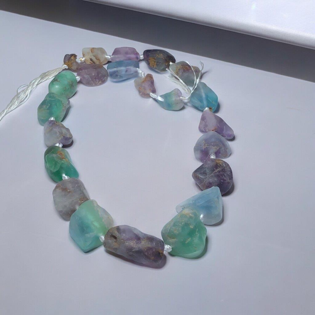 Natural Flourite Beaded Necklace (1 of 1)
