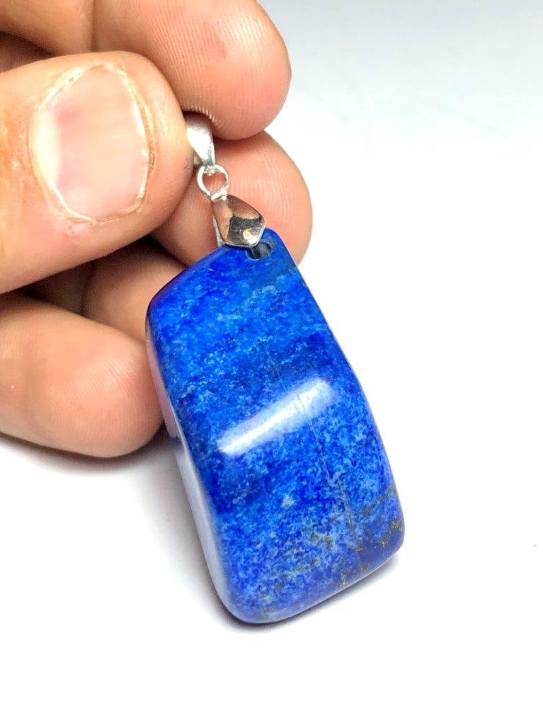 Deep Blue Lapis Lazuli Gemstone Sterling Silver Pendant (1 of 4)