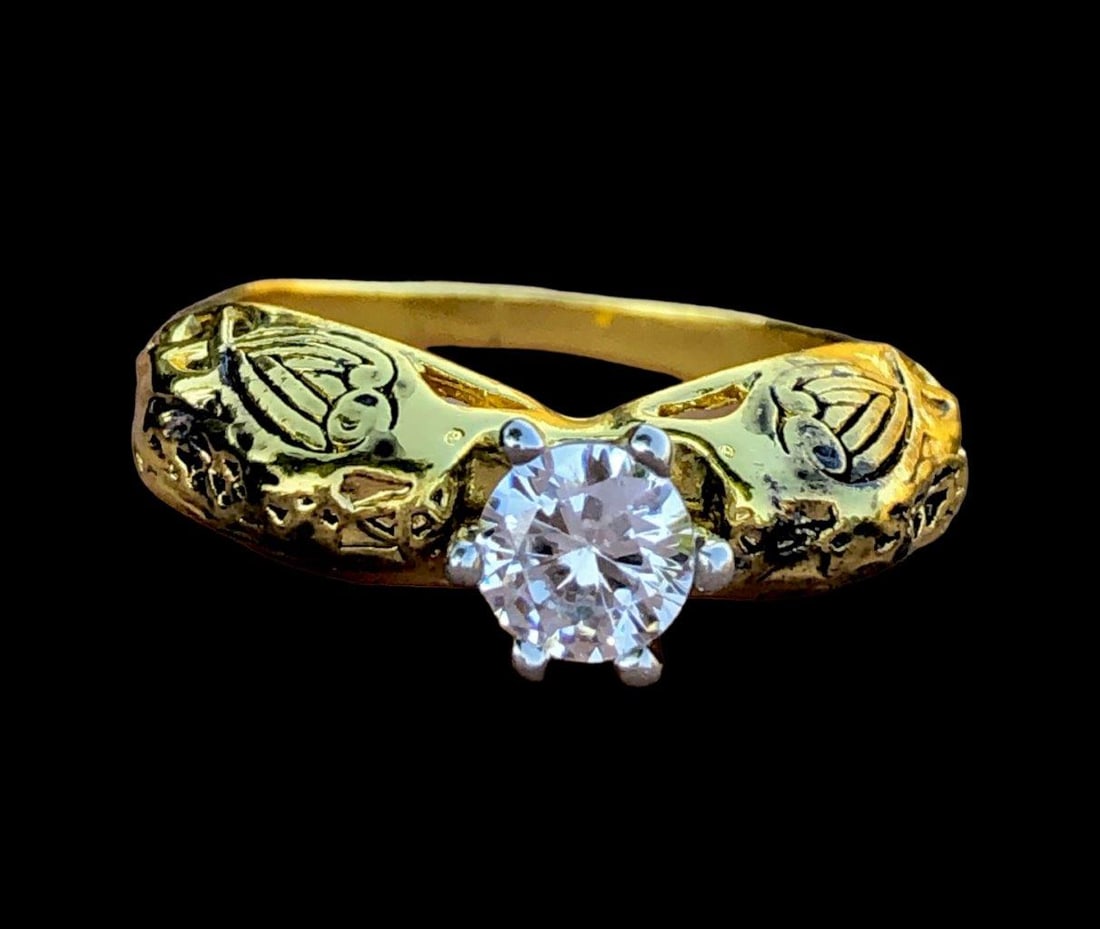 Zirconic Gold Plated Copper Ring - 2