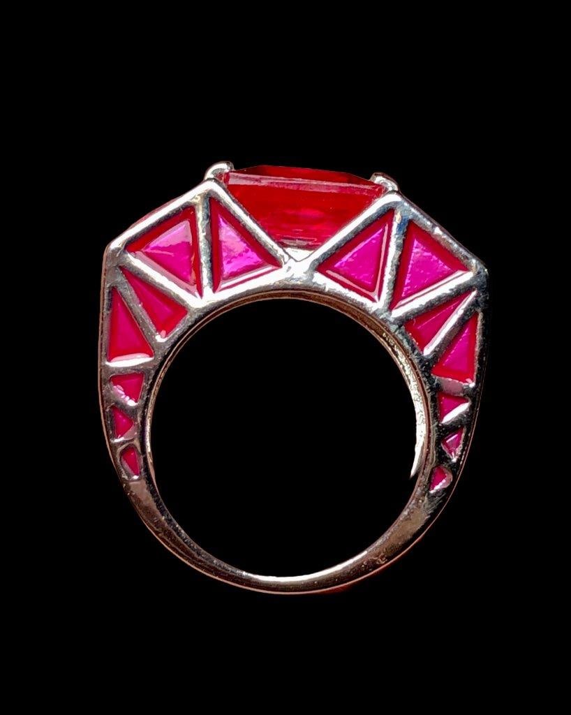 Unique Handcrafted Colorful Copper Ring - 3