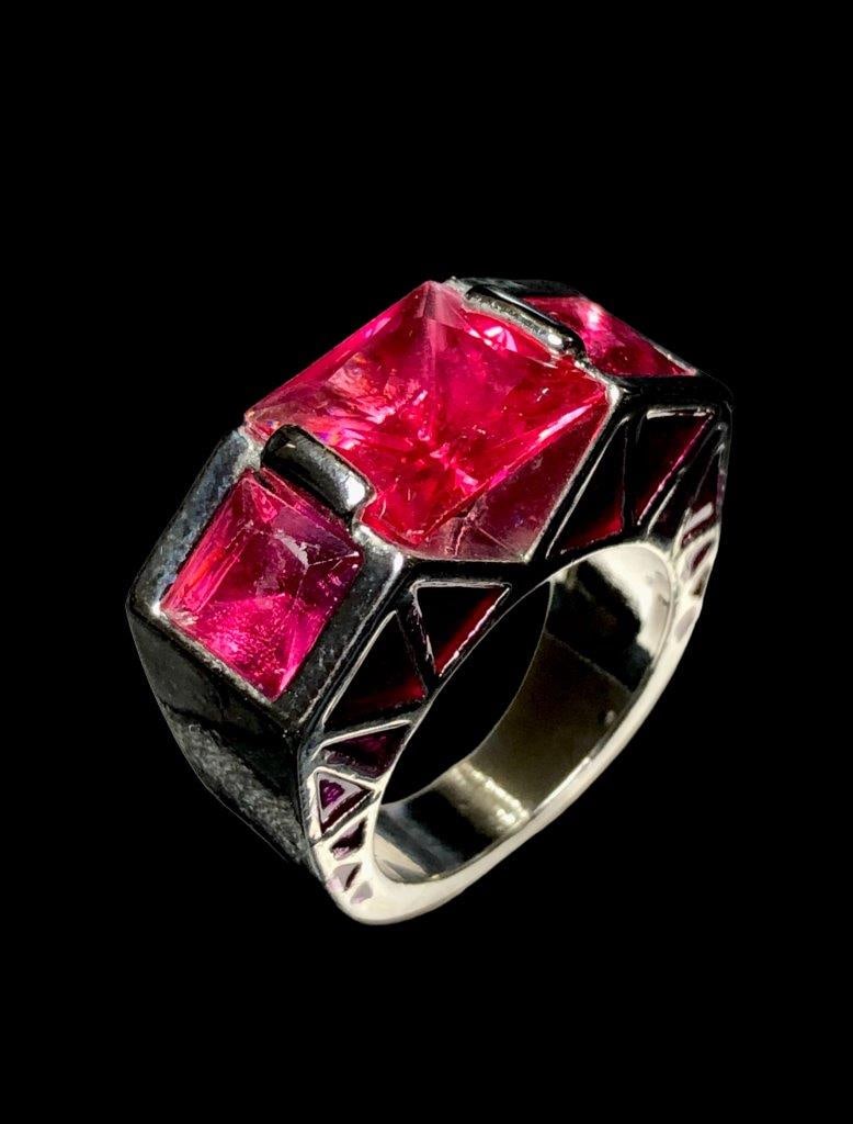 Unique Handcrafted Colorful Copper Ring - 5
