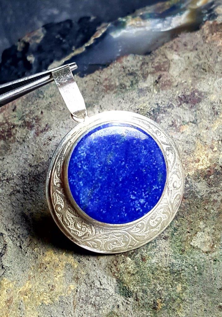 Sterling Silver Lapis Pendant - 3