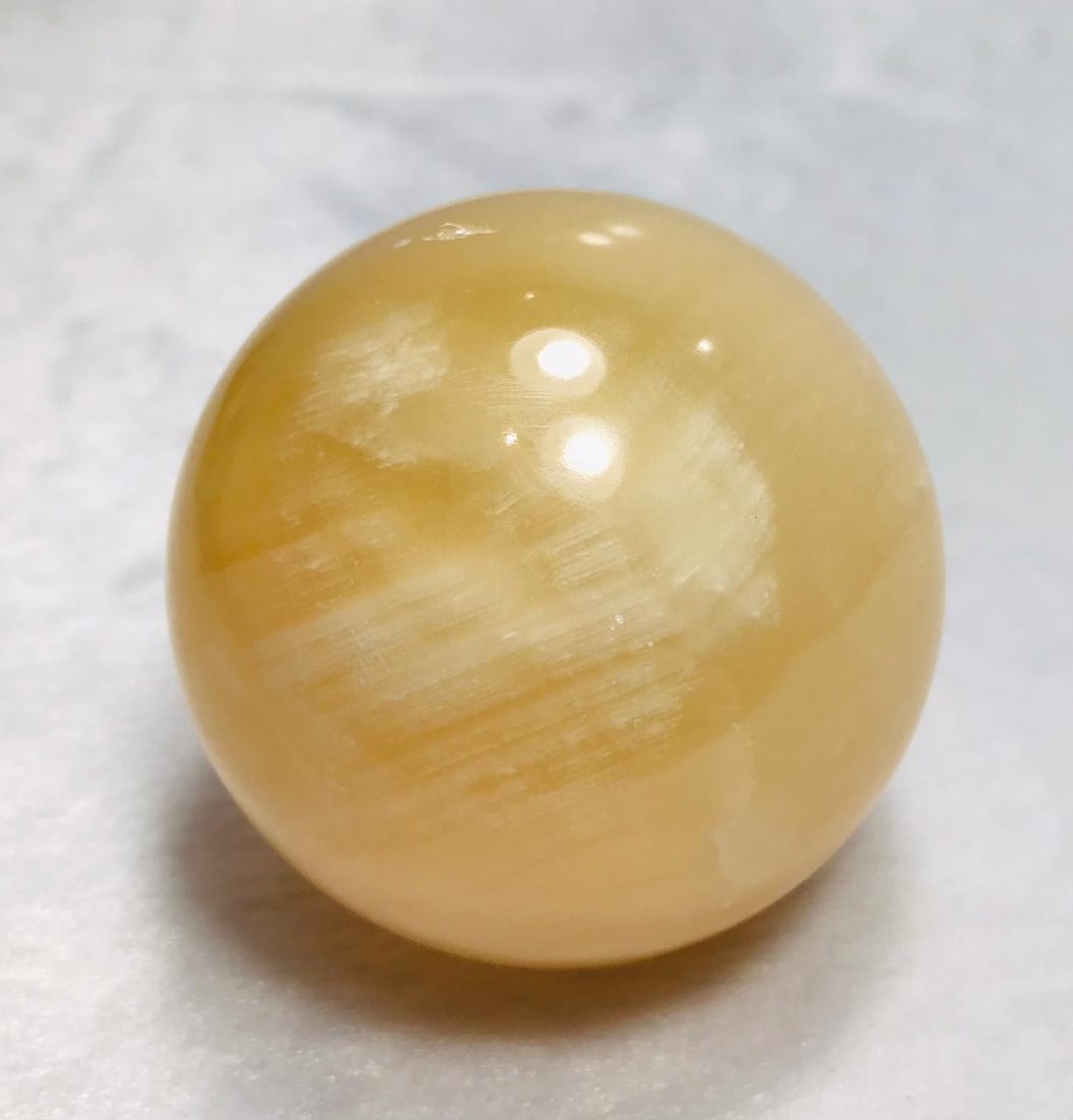 Honey Calcite Sphere round shape - 346G - 2