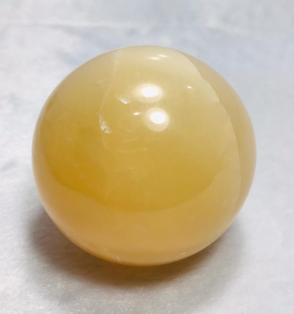Honey Calcite Sphere round shape - 346G - 3