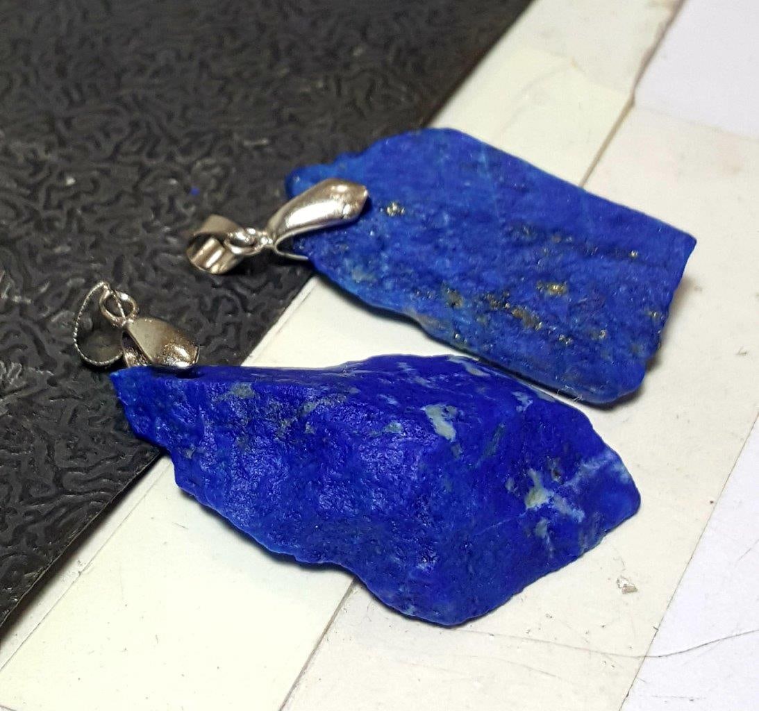 Raw Shape Natural Lapis Lazuli Stone Pendants (1 of 3)
