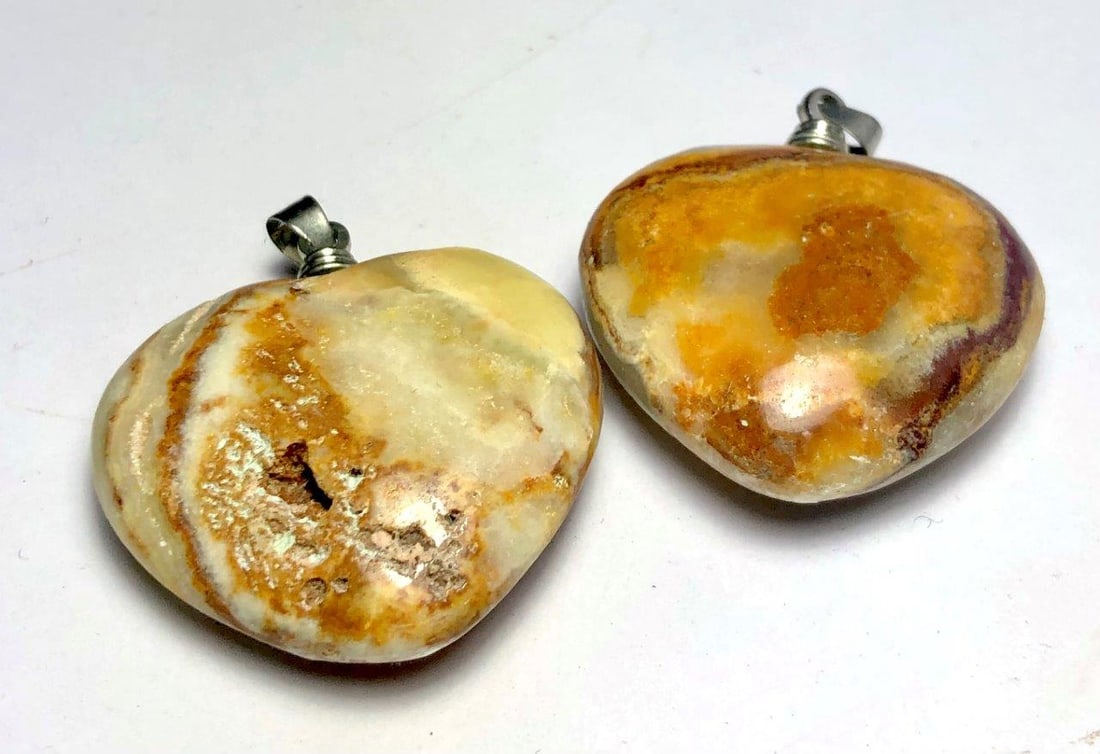 Onyx Heart Paired Pendants in Silver (1 of 4)
