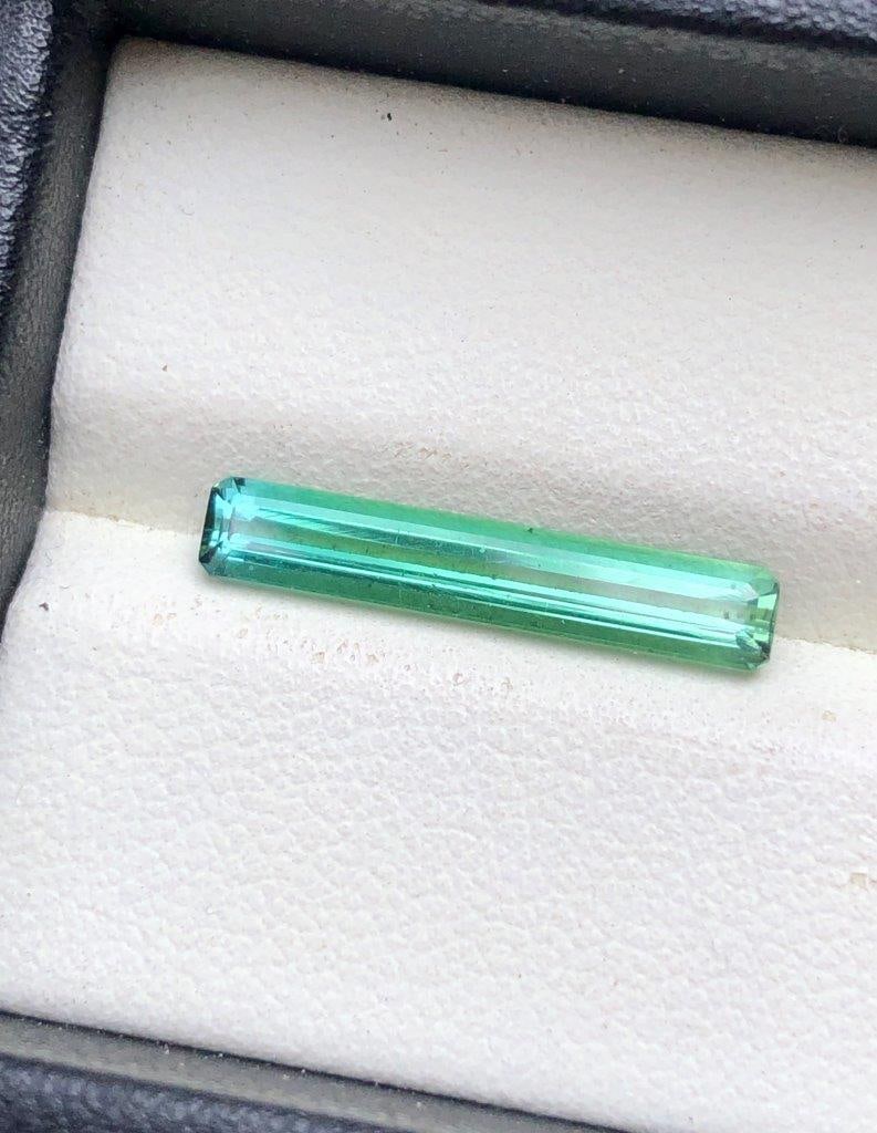 2.05 Carats Flawless Bluish Green Tourmaline Gemstone - 20X4X3.5 mm (1 of 4)