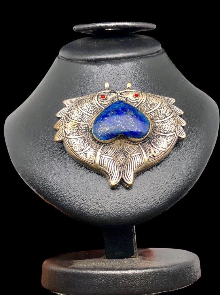 Egyptian style OLD Fashion Lapis Jewelry - Lapis Pendant - Lapis Lazuli Necklace (1 of 2)
