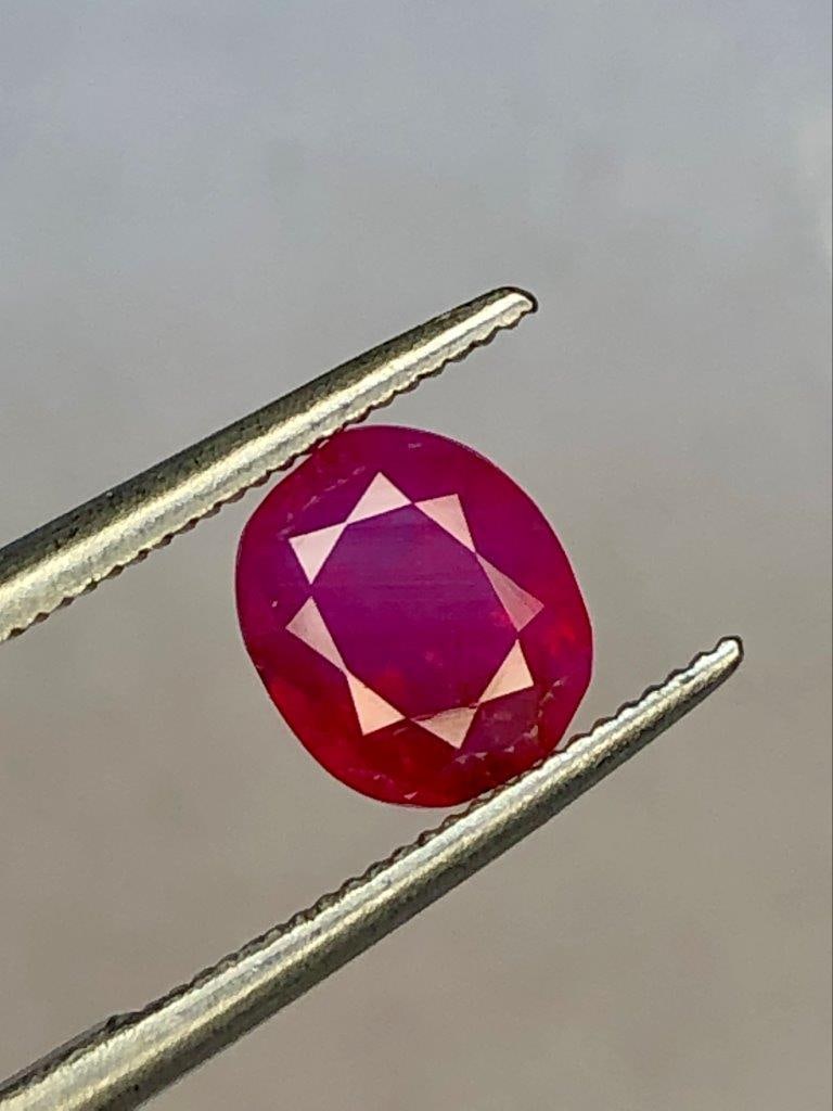 1.30 Carats Natural Ruby Gemstone - 7X6X4 mm: 1.30 Carats Natural Ruby Gemstone - 7X6X4 mm Choose design of your own and we will make it for youWe accept custom order in Sterling Silver, Gold and Platinum in WholeSale PriceColored Gems Diamonds a
