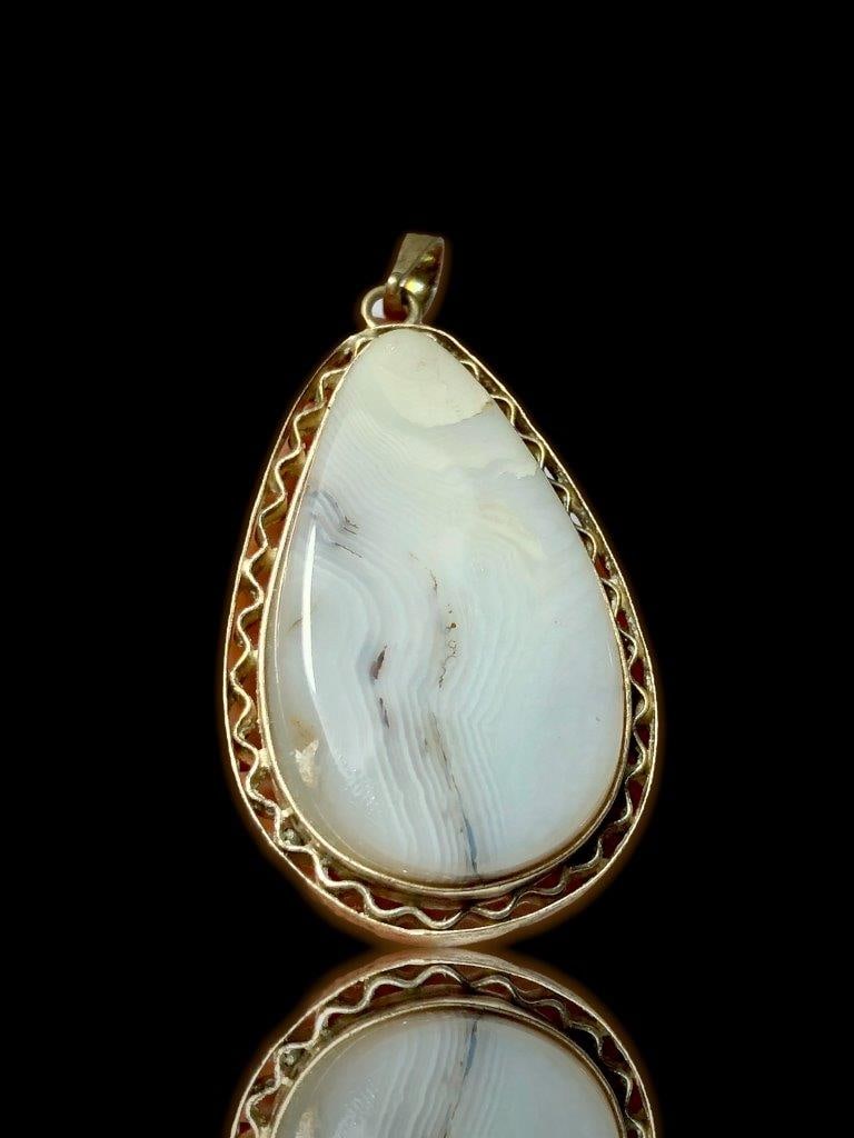 Sardonyx Agate Palm Stone, Silk Agate Jewelry in Silver (1 of 2)