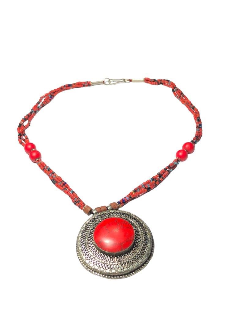 Chinese Coral Necklace - Natural Brass Jewelry (1 of 3)