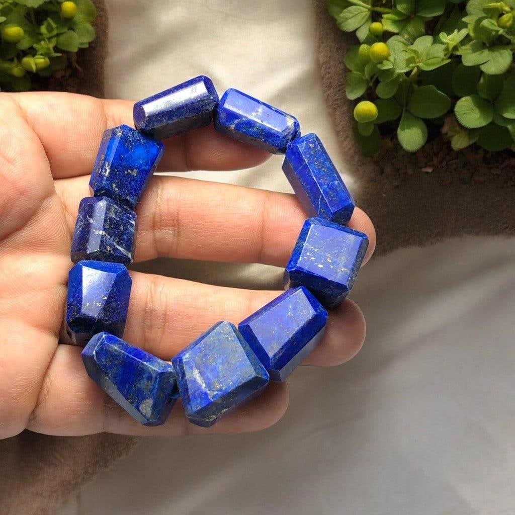 Beautiful Natural Lapis Stretchable Bracelet: Beautiful Natural Lapis Stretchable Bracelet Shipping: