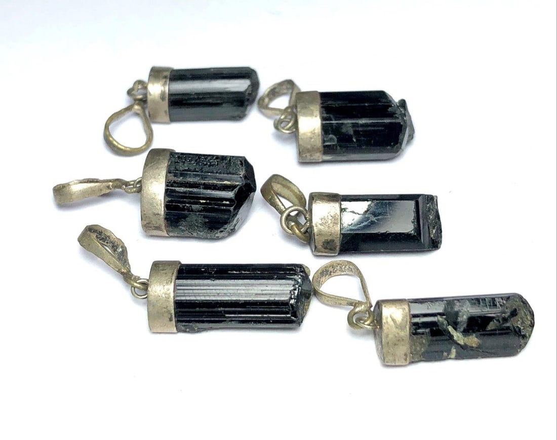 Healing Protection Black Tourmaline pendants handmade (1 of 2)