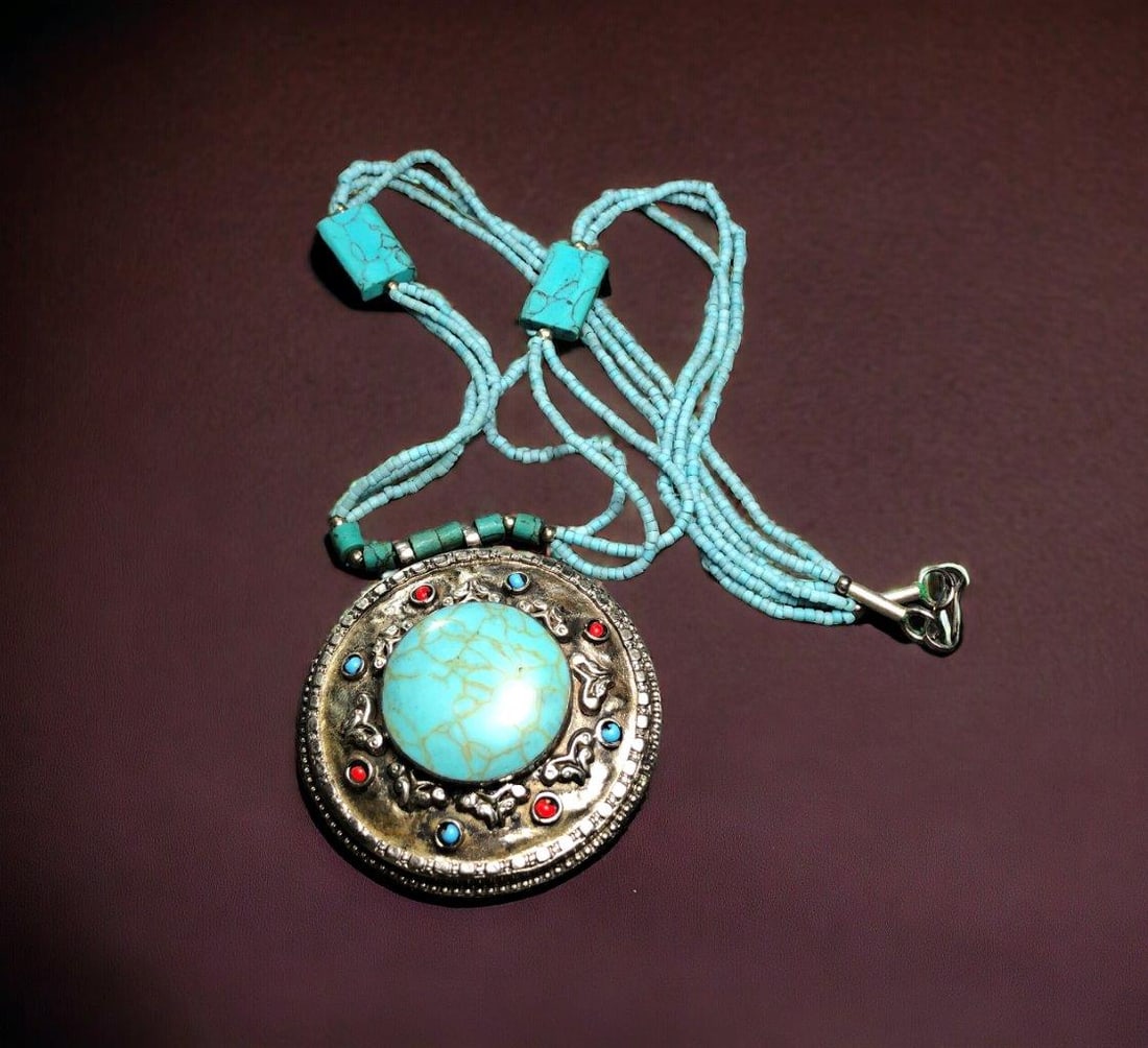 Unique Design Chinese Torquoise Necklace Pendant Jewelry (1 of 2)
