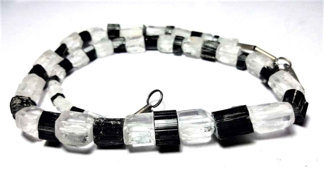 Black Tourmaline & Quartz Crystal Necklace (1 of 3)