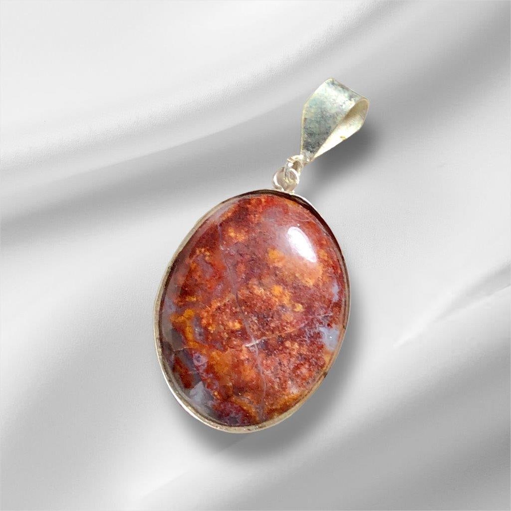 ORANGE AGATE PENDANT WITH CHARM JEWELRY: ORANGE AGATE PENDANT WITH CHARM JEWELRY Shipping:
