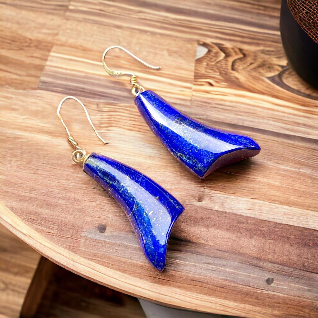 AAA Quality Lapis Earrings Handmade - 2