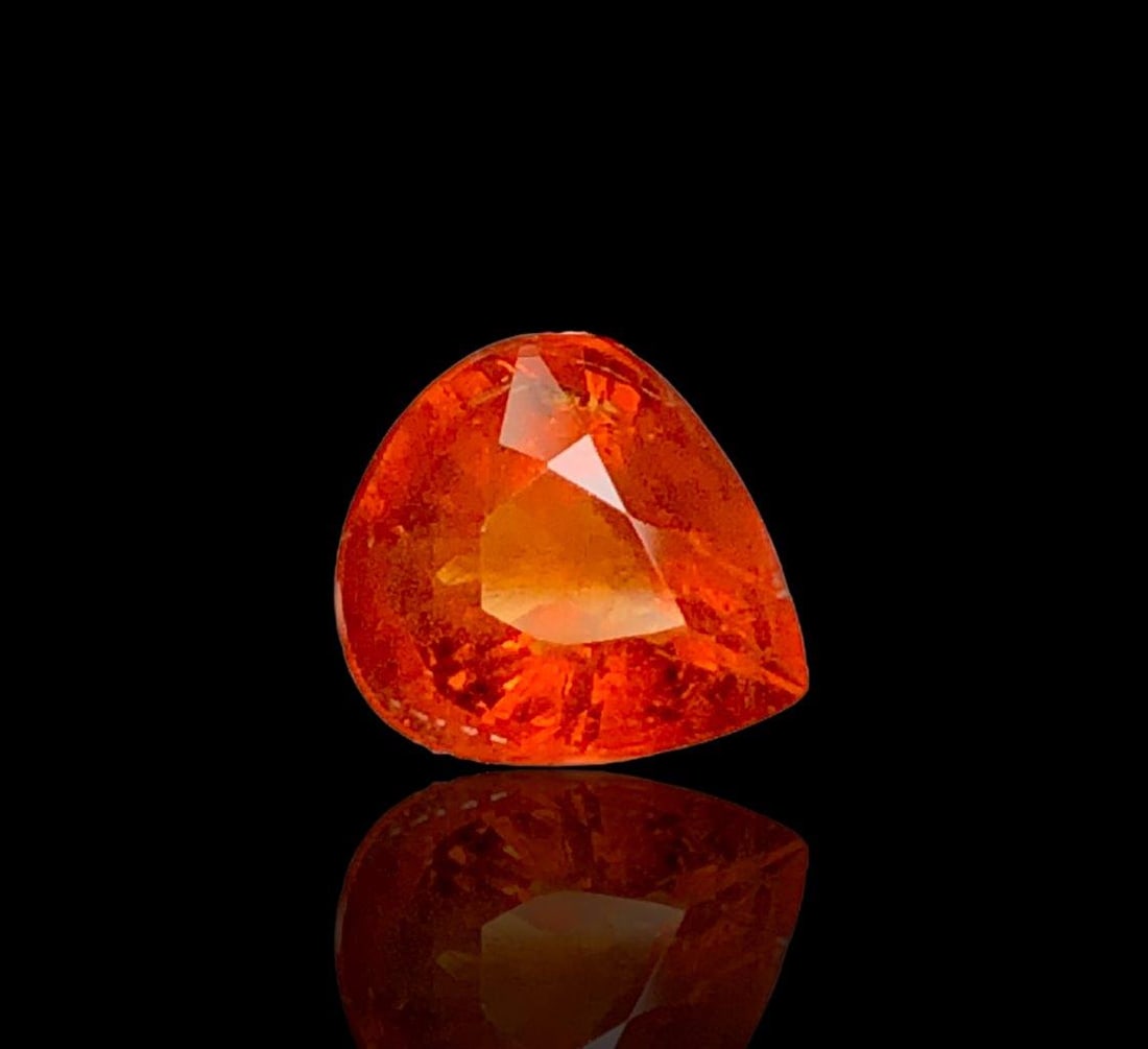 Pear Shape Spessartite Garnet - 2 Carats - 8X7X5 mm: Pear Shape Spessartite Garnet - 2 Carats - 8X7X5 mmShipping Rate: $15.00 .shipping rates are determined by Parcel weight and destination.Combined shipping: We offer combine shipping on multiple items 