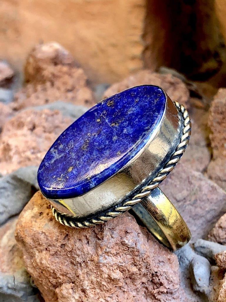 Lapis Lazuli Ring, Gale Gemstone Ring, Surprise Ring (1 of 3)