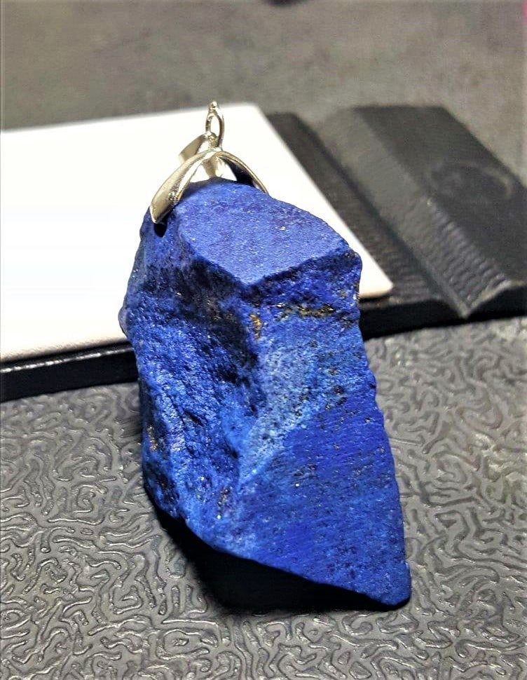 Blue Lapis Pendant Crysophrase Pendant: Blue Lapis Pendant Crysophrase Pendant, Birthstone, Gift Shipping: $23.00. Shipping rates are determined by Parcel weight and destination.