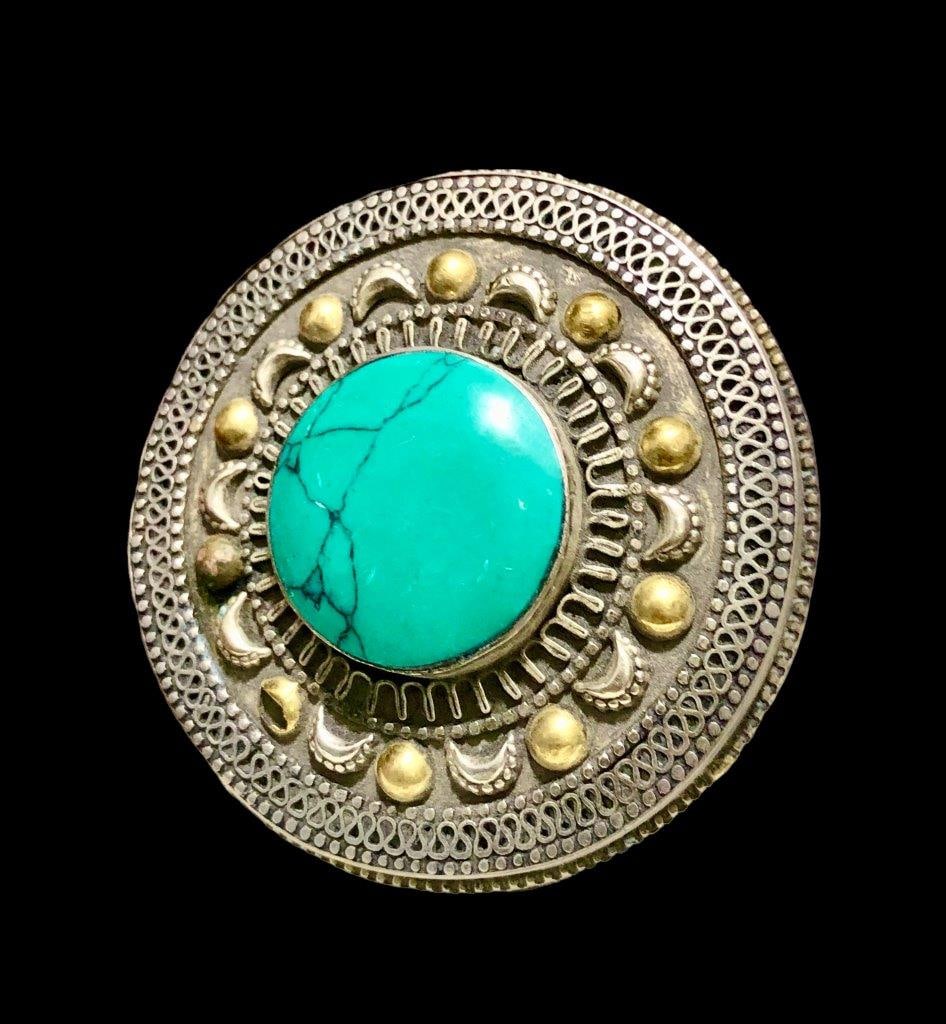 Chinese Turquoise Ring Boho Old Style: Chinese Turquoise Ring Boho Old Style Shipping: $25.00. Shipping rates are determined by Parcel weight and destination.