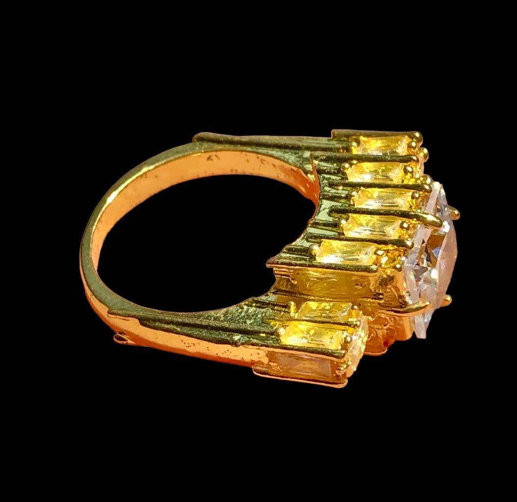 Cubic Zircons Gold Plated Copper Ring (1 of 4)