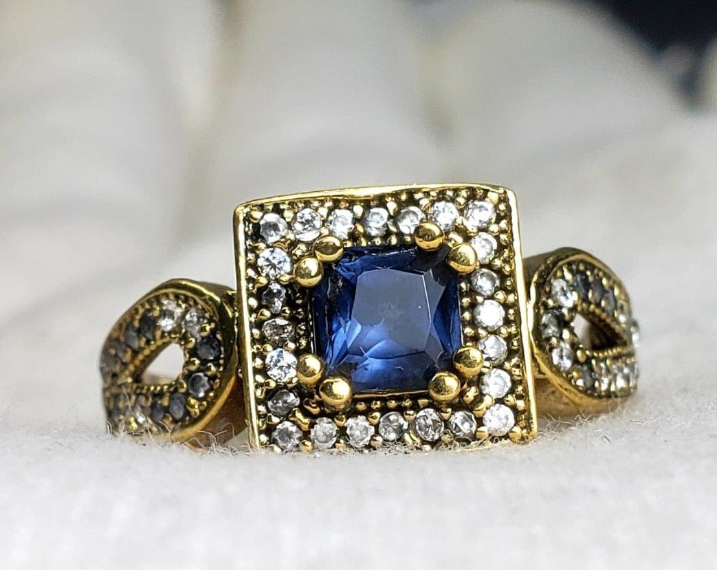 Turkish Jewelry - Bronze Royal Blue Stone Beauty Ring (1 of 5)
