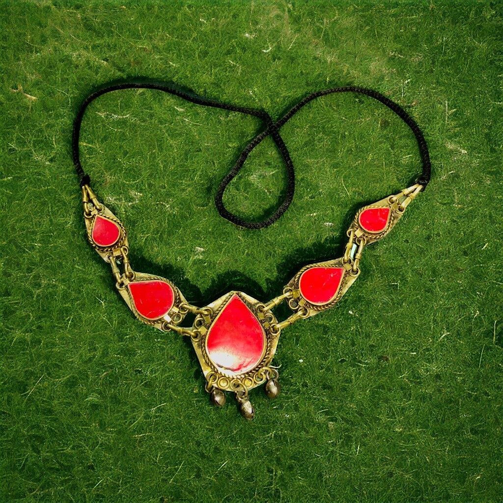 Asian Jewelry, Indian Jewelry, Oxidized Necklace, Brass Jewelry (1 of 3)