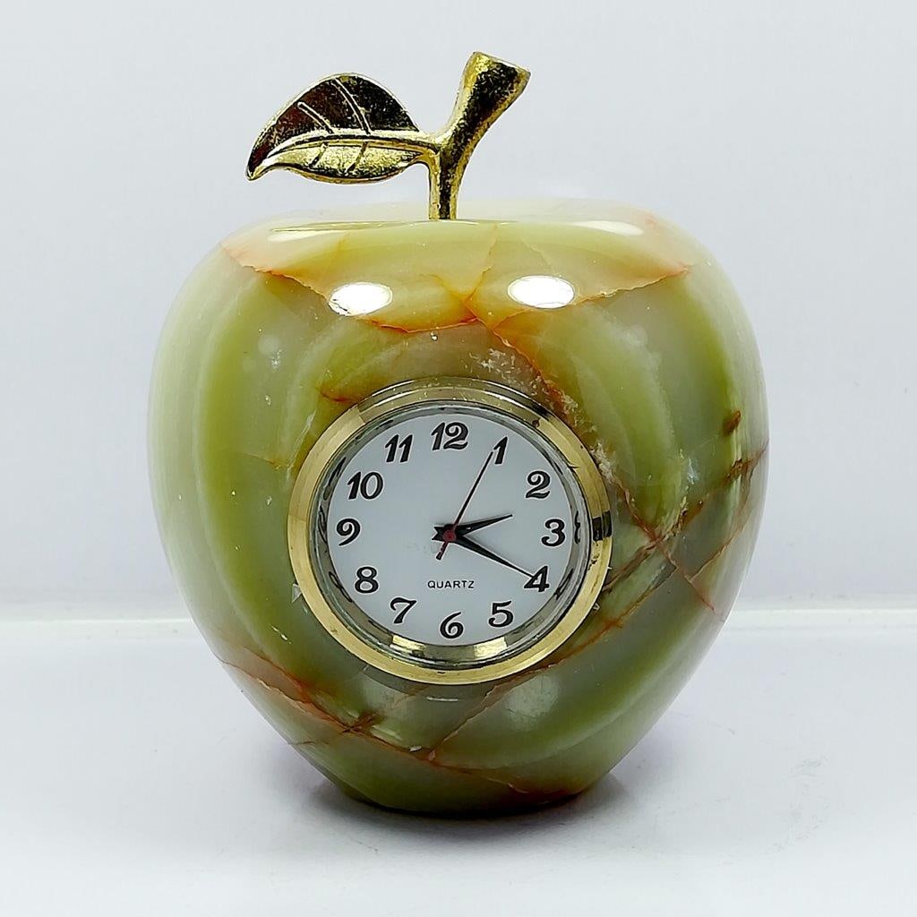 Onyx Apple clock - 640.0 Grams: Onyx Apple clock - 640.0 Grams Shipping: $55.00. Shipping rates are determined by Parcel weight and destination.