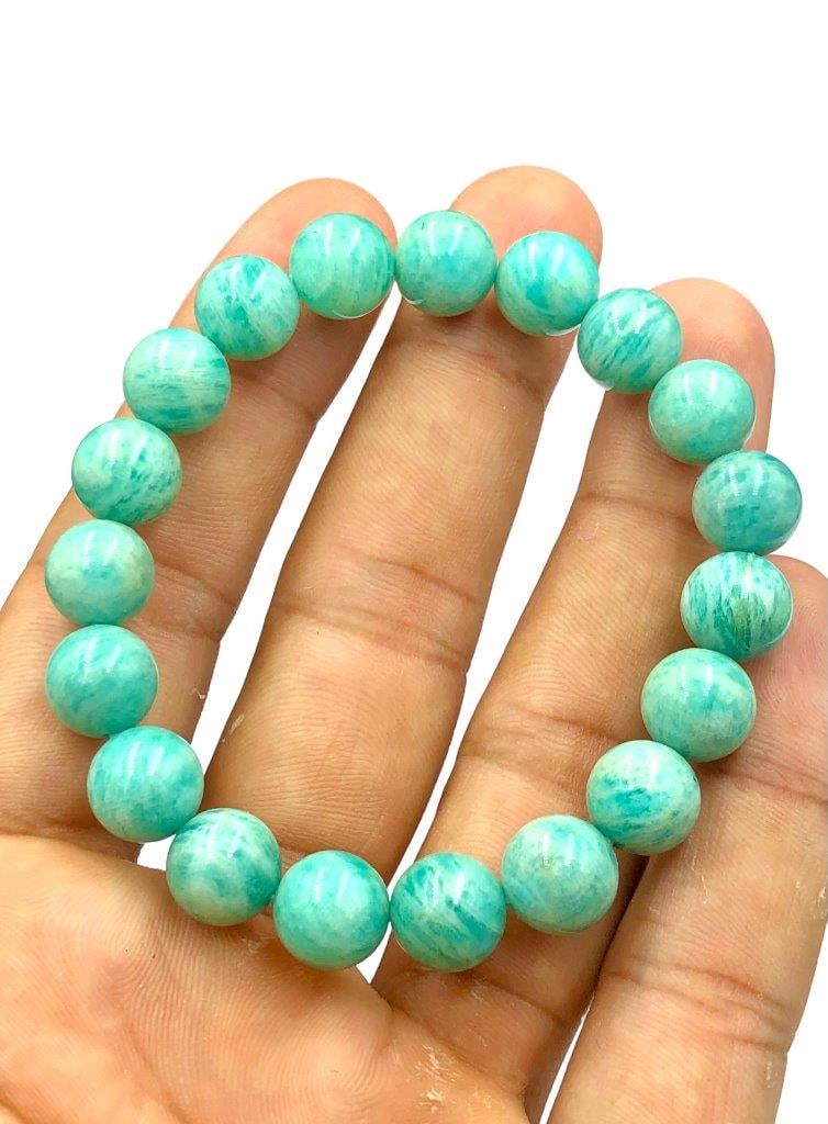 Natural Hemimorphite Beaded Bracelet: Natural Hemimorphite Beaded Bracelet Shipping: