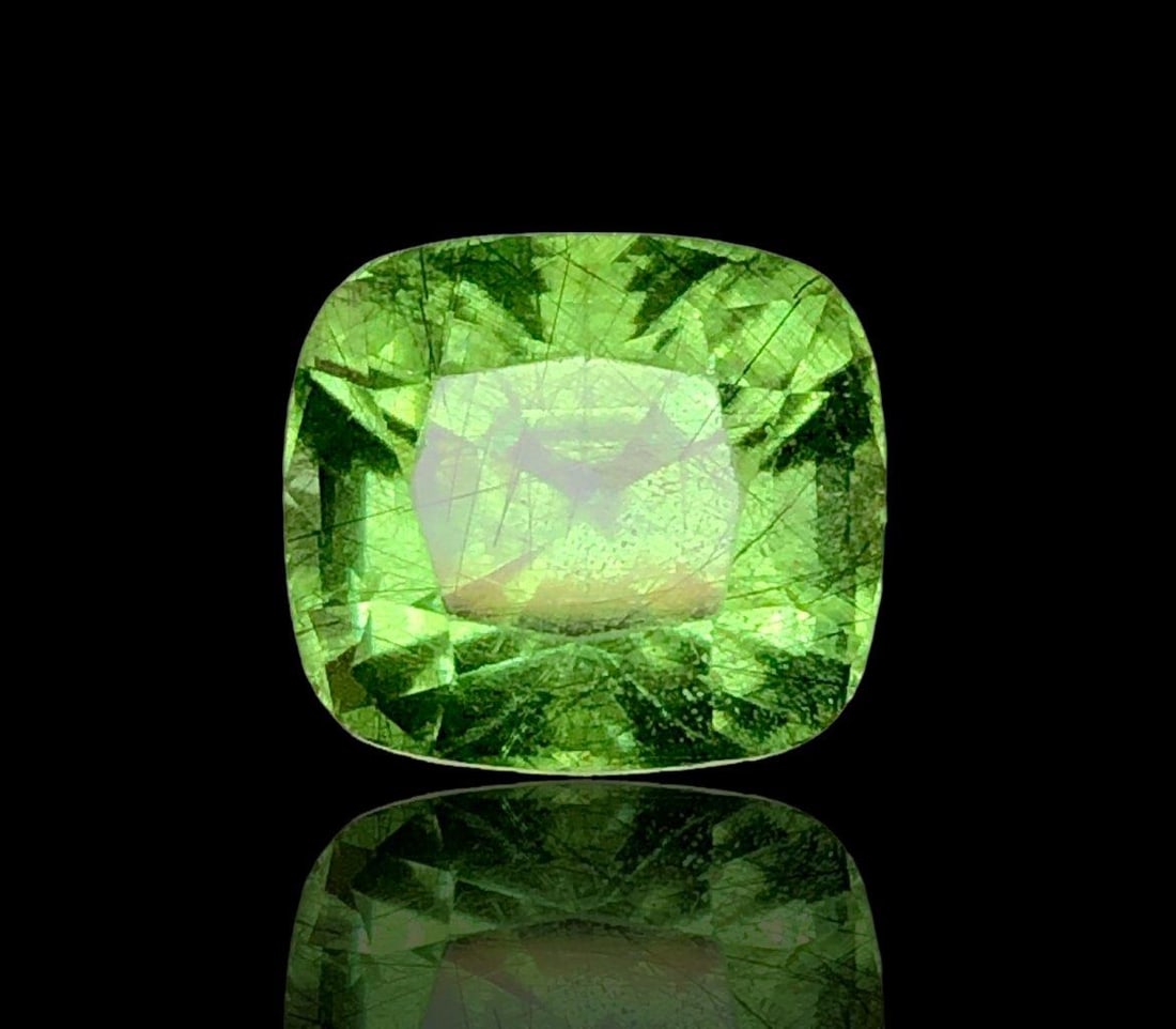8.45 Carats Rutiled Peridot Gemstone - 12X11X9 mm (1 of 4)
