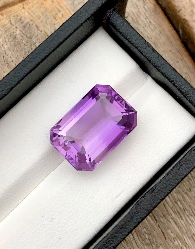 Top Grade Emerald Cut Amethyst - 15.15 Carats - 18X13X9.5 mm: Top Grade Emerald Cut Amethyst - 15.15 Carats - 18X13X9.5 mmShipping Rate: FREE SHIPPINGshipping rates are FREE WORLDWIDECombined shipping: We offer combine shipping on multiple items purchased to red