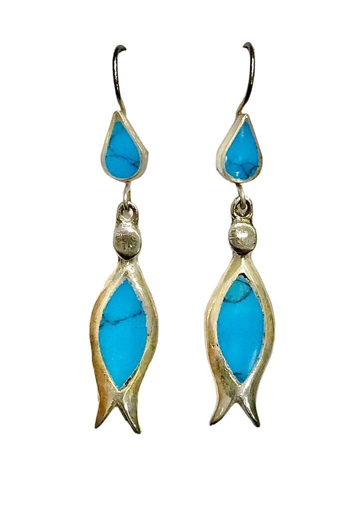 Torquoise Earrings in Silver (1 of 1)