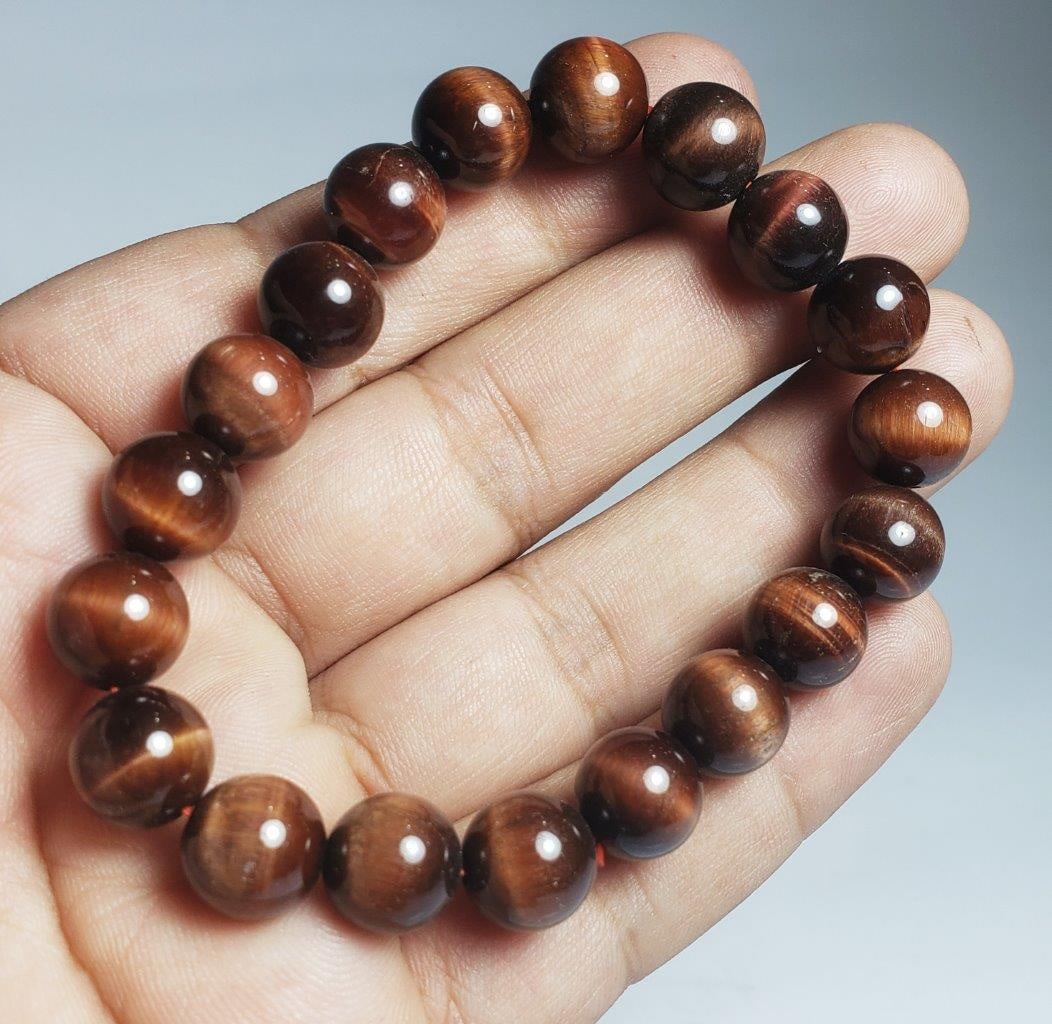 TIGER EYE 12mm Stretch Bracelet, Round Beads (1 of 3)