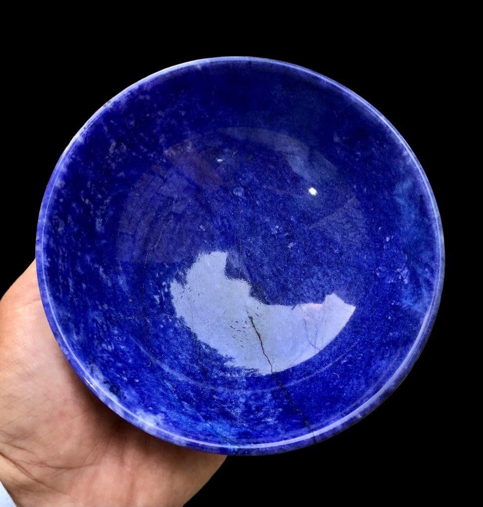 Dyed Lapis Color Polished Bowl - 395 Grams - Diameter 5 Inch: Dyed Lapis Color Polished Bowl - 395 Grams - Diameter 5 InchShipping Rate: $65.00 .shipping rates are determined by Parcel weight and destination.Combined shipping: We offer combine shipping on multip