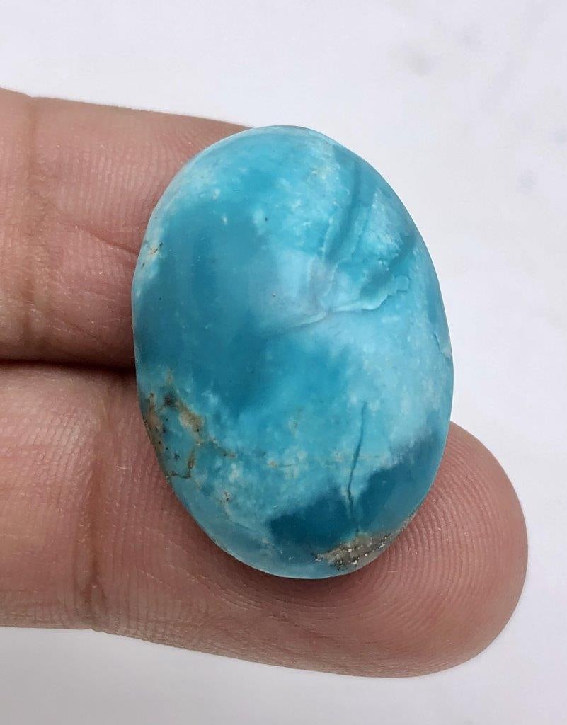 30.45 Carats Natural Turquoise Gemstone - 28X18X10 mm: 30.45 Carats Natural Turquoise Gemstone - 28X18X10 mm Choose design of your own and we will make it for youWe accept custom order in Sterling Silver, Gold and Platinum in WholeSale PriceColored Gems D