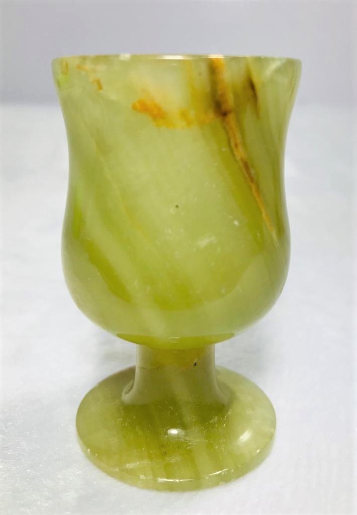 Onyx green color small wine glass - 73.4G: Onyx green color small wine glass - 64.5X36mm - 73.4G Shipping: $23.00. Shipping rates are determined by Parcel weight and destination.