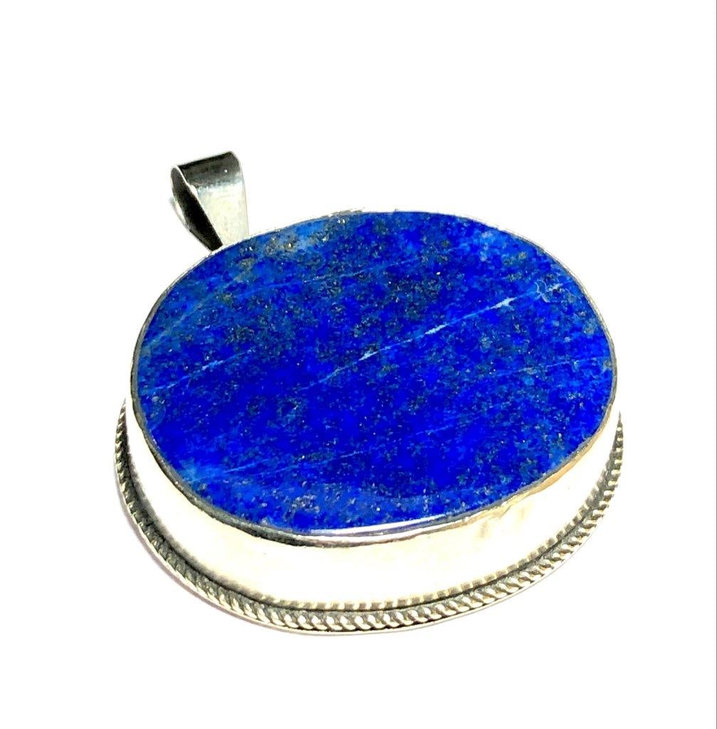 Lapis Lazuli Pendant , Designer Oval Setting (1 of 2)