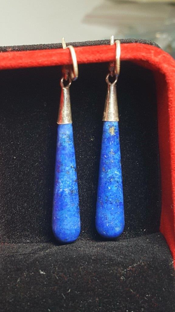 Beautiful Lapis Lazuli Teardrop Earrings, Deep Blue Earrings: Beautiful Lapis Lazuli Teardrop Earrings, Deep Blue Earrings Shipping: $65.00. Shipping rates are determined by Parcel weight and destination.