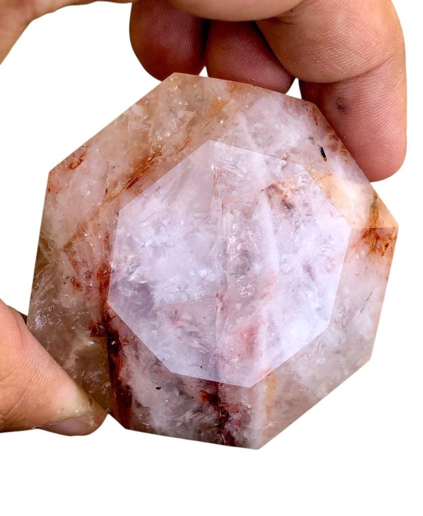 265 Grams Golden Healer Fire quartz Diamond - Natural Polished Crystal Point - Healing Stone Energy (1 of 7)