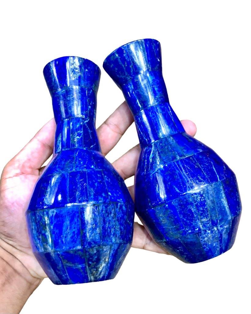 AAA Grade Royal Blue Natural Lapis lazuli Paired Vases: AAA Grade Royal Blue Natural Lapis lazuli Paired VasesShipping Rate: FREE SHIPPING .shipping rates are determined by Parcel weight and destination.Combined shipping: We offer combine shipping on multi